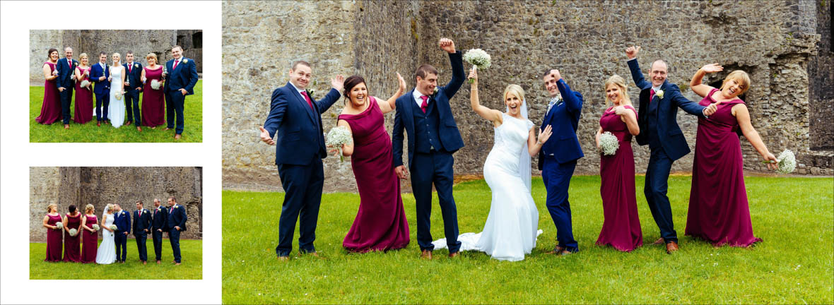 Fun Wedding party Roscommon Castle Wedding Photos