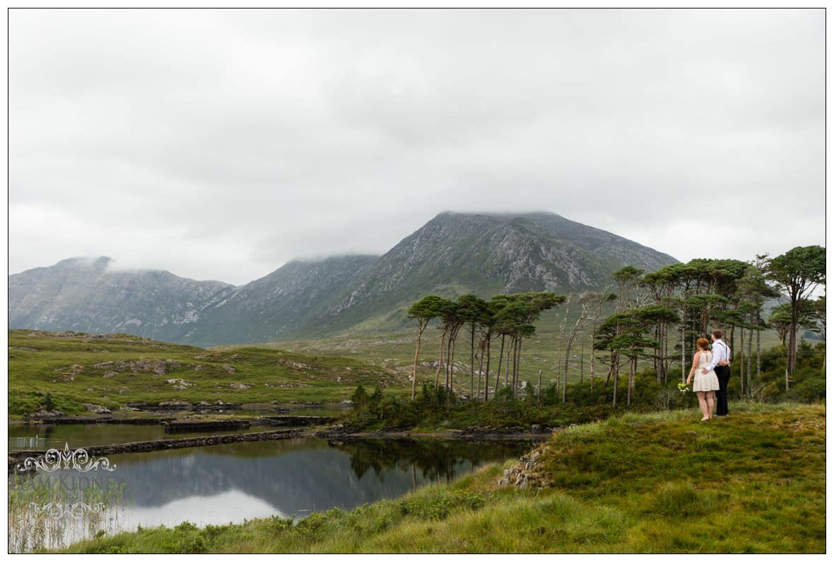 Melanie and Greg look out after their Irish Destination Wedding in Connemara