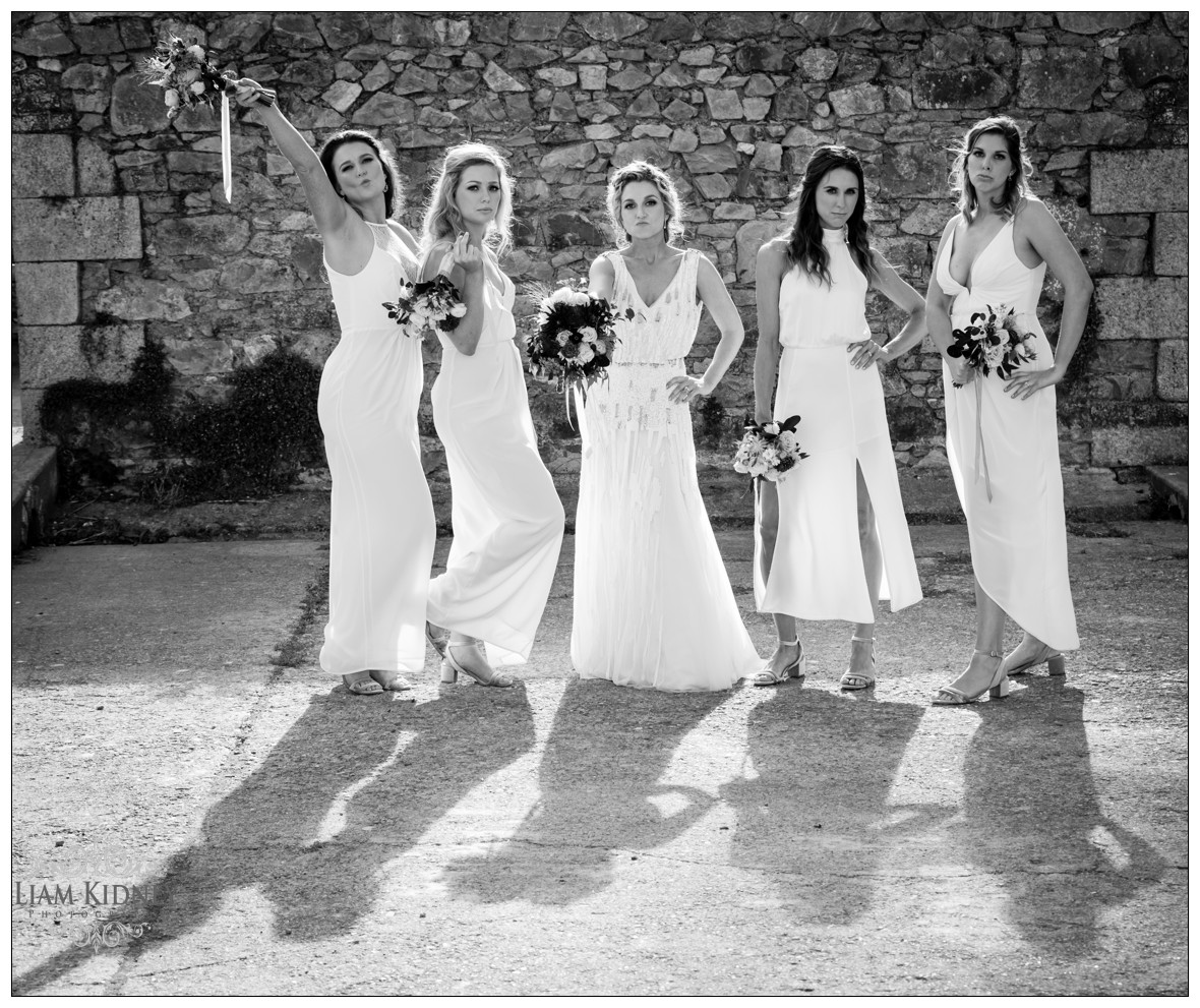 Beautiful Bride and Bridesmaids in Killruddery House Wedding