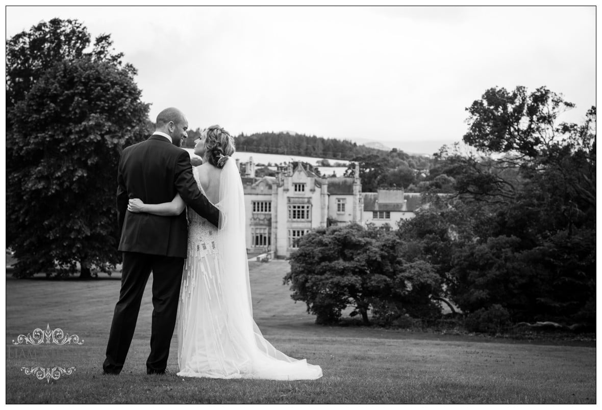 The Wedding couple Alex and Brian overlooking at Killruddery House & Gardens in Bray