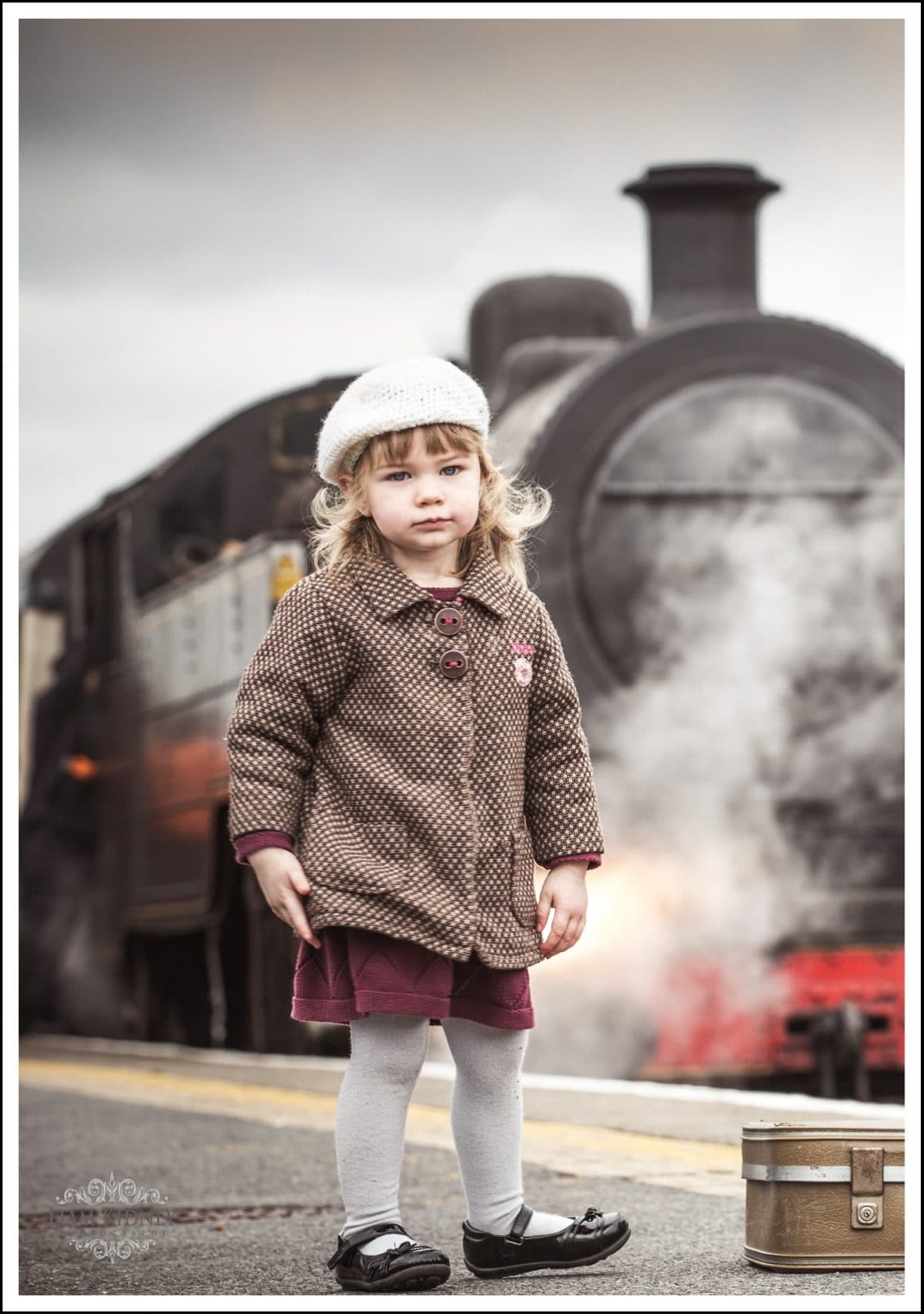 Aine in front of the Steam Train when it entered Athlone