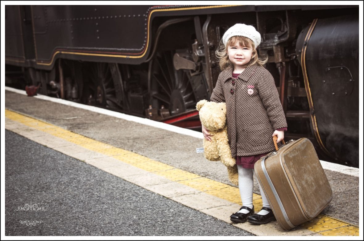 Aine in front of the Steam Train when it entered Athlone