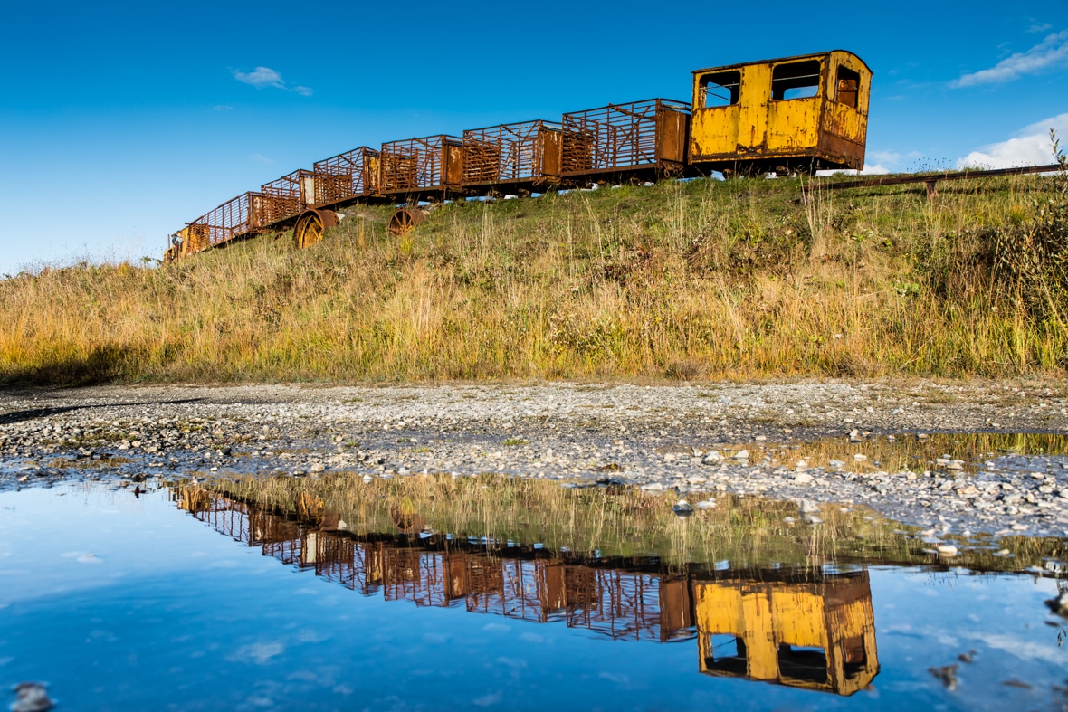 Lough Boora Train Reflection
